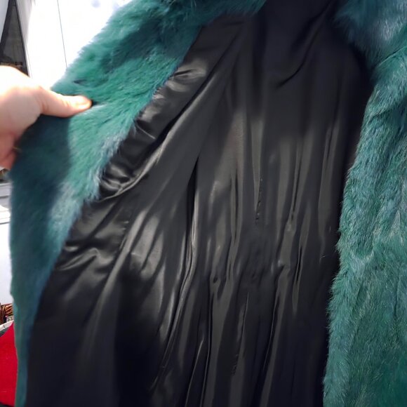 Gorgeous Runway Green Fur Coat Medium New - Picture 5 of 6